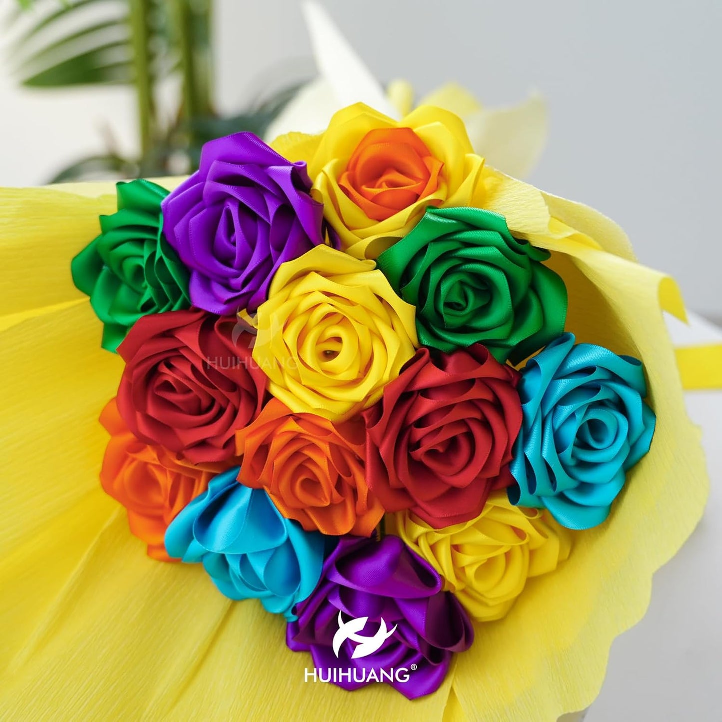 HUIHUANG Red Ribbon 1-1/2 inch Satin Ribbon, Red Double Faced Satin Ribbon for Christmas Gift Wrapping for Bows Making Floral Bouquet Wedding Christmas Decor Party Favor and Craft Supplies-50 Yards