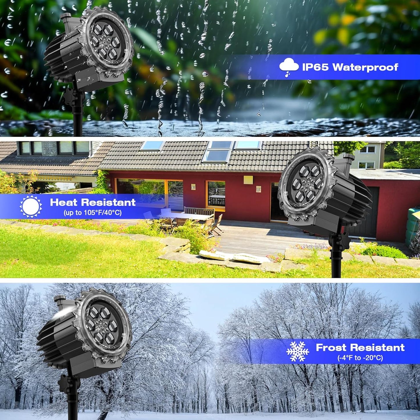 Christmas and Halloween Projector Lights Outdoor Holiday Decoration for Christmas, Halloween, Easter, Independence Day, Thanksgiving, New Year & Birthday Parties