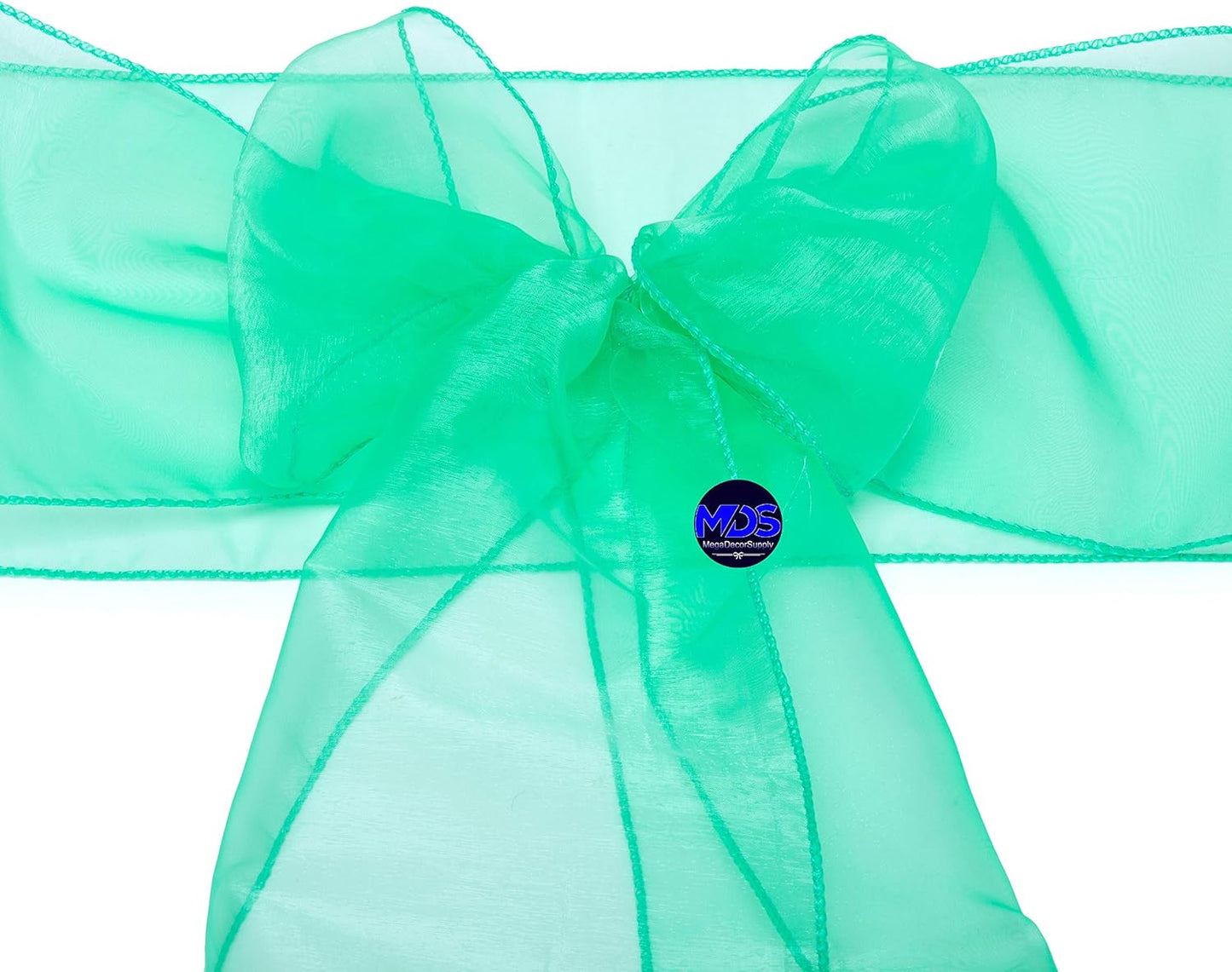 MDS Pack of 100 PCS Organza Chair Sashes Wider Dining Chair Bows Ribbon Tie Back for Wedding Party Birthday Bridal Shower Reception Event Banquet Home Chair Cover Decoration - Mint