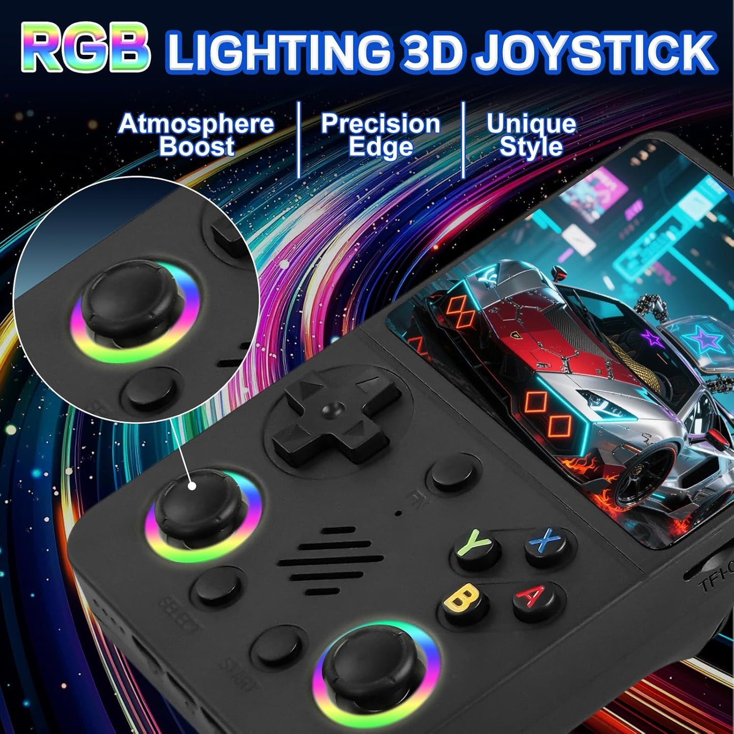 RG36PRO Retro Handheld Game Console - Open Source System,3.5"IPS Screen,30,000+ Classic Games,64G TF card, 3000mAh Battery,Portable Gaming Player for Travel,Gift for Teen or Partner -Black