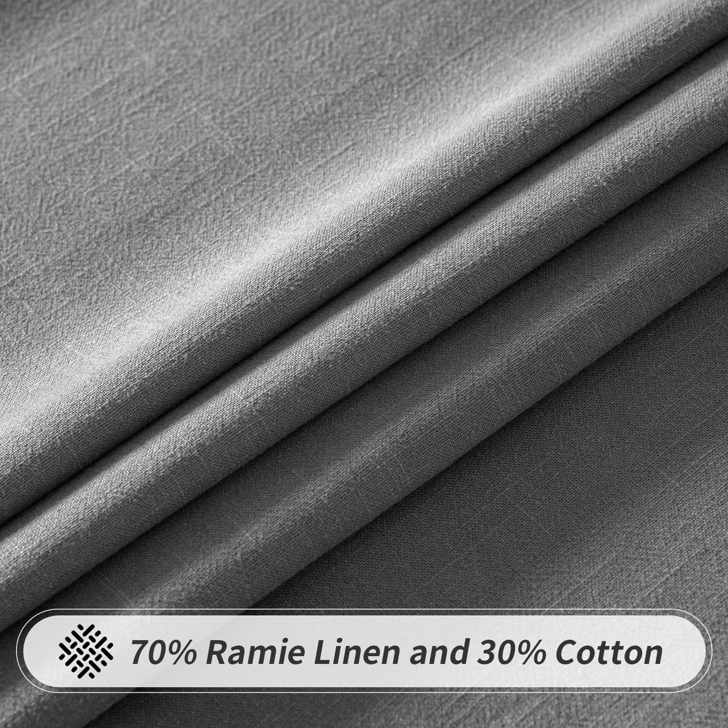 MIULEE Linen Cotton Blend Tablecloth Rectangle, Luxury Waterproof Stain Resistant Durable Farmhouse Oblong Table Cloth for Dining Party Christmas Weddings Birthday, 52 x 70 inch, Light Grey