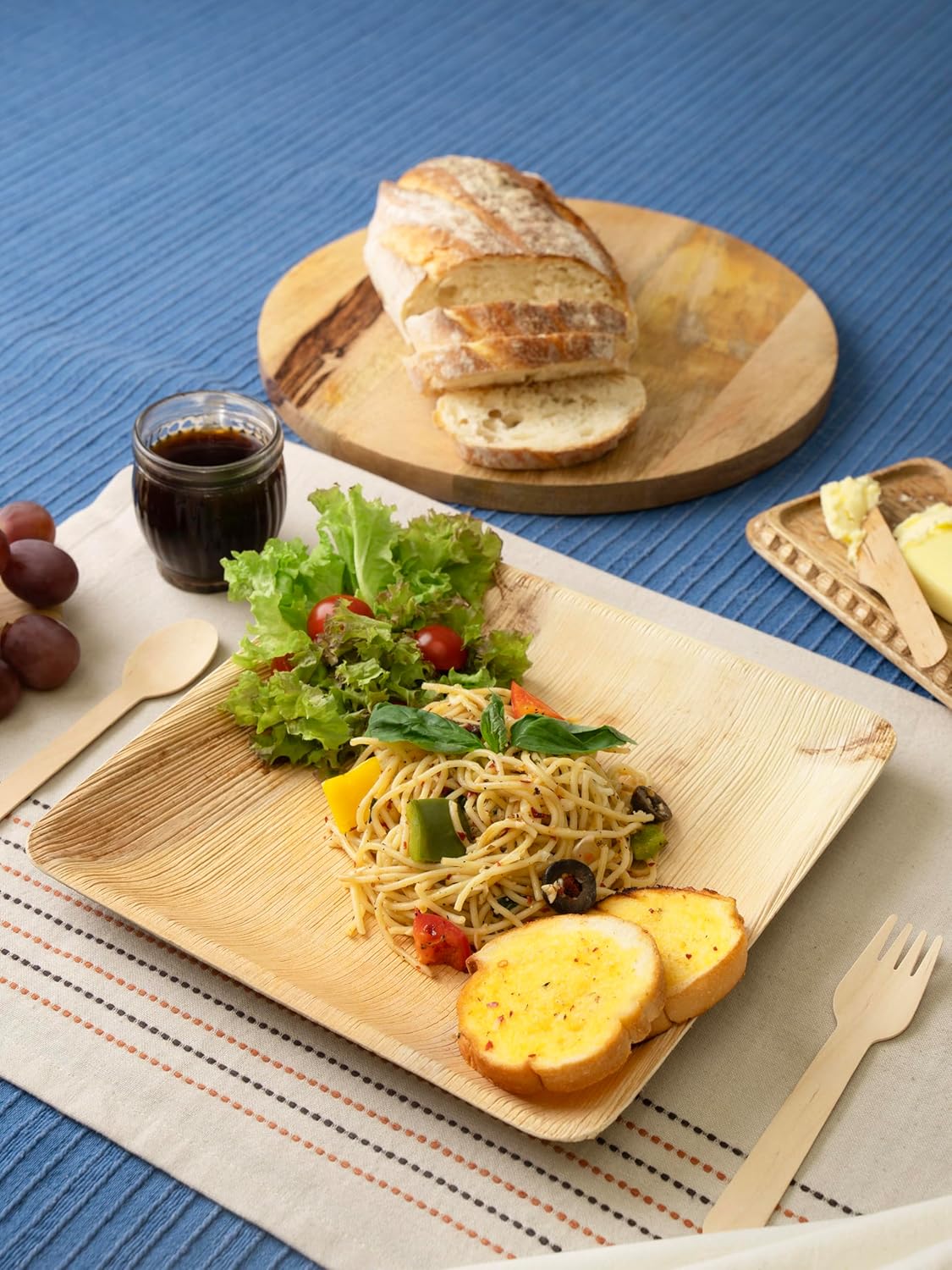 Disposable Palm Leaf Plates - Eco-Friendly Alternative to Bamboo Plates and Plastic Plates - Heavy-Duty Compostable & Biodegradable Party Plates - Microwave and Oven Safe Dinnerware - 10" Set of 50