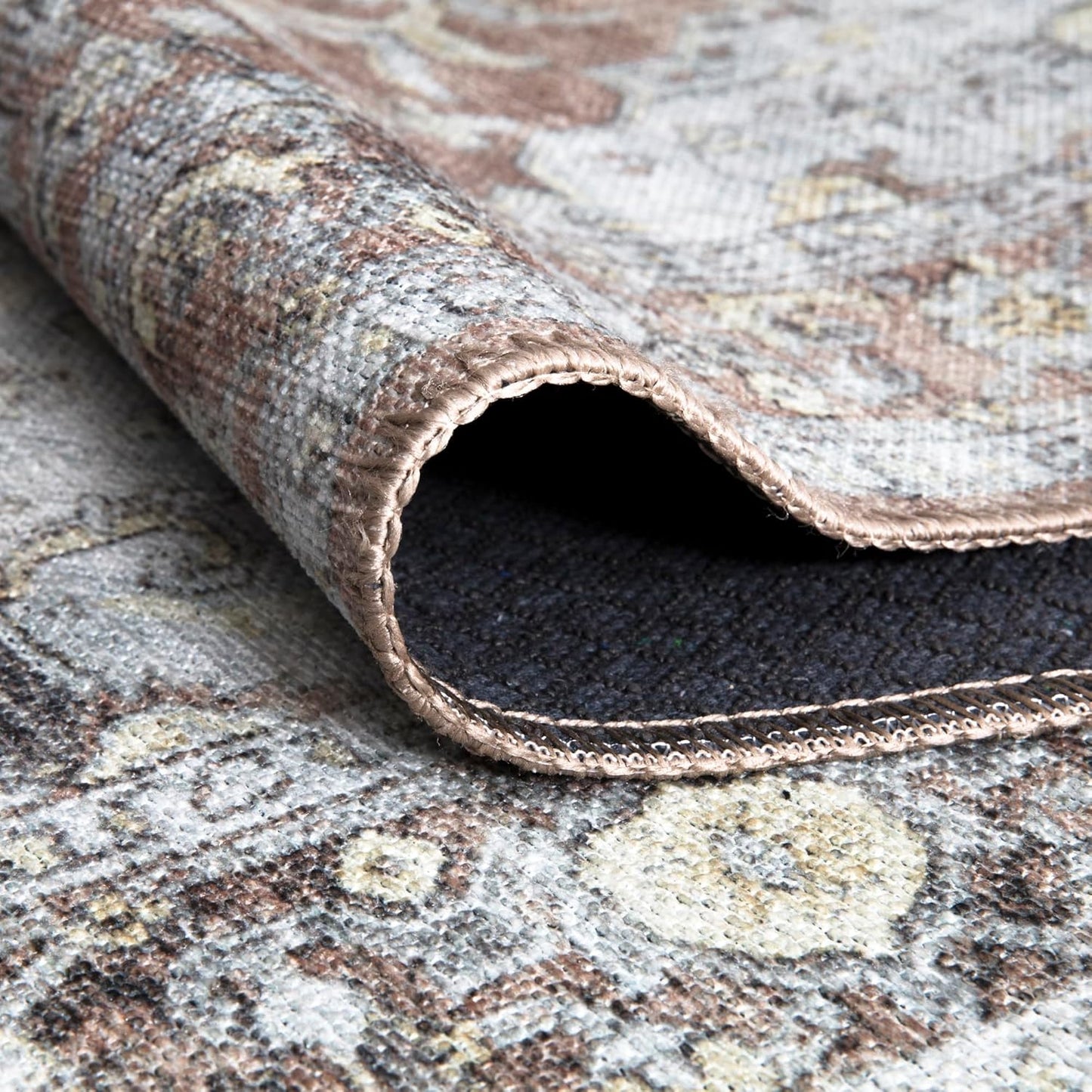 Bloom Rugs Washable Non-Slip 12 ft Runner - Blush/Beige Traditional Medallion Runner for Entryway, Hallway, Bathroom, and Kitchen - Exact Size: 2.5' x 12'