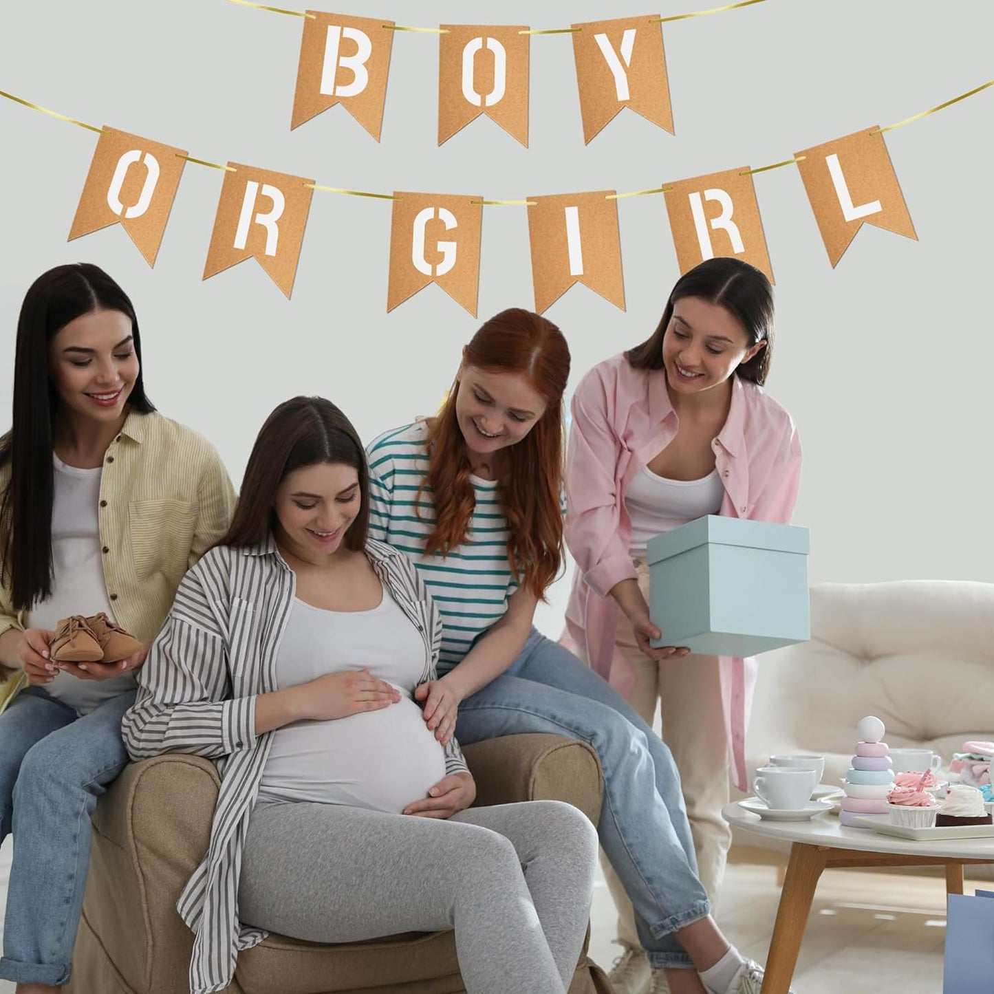 20 PCS Custom Banner Set DIY Blank Flags with Letter Stencil Markers Ribbon Personalized Painting Banner for Party Birthday