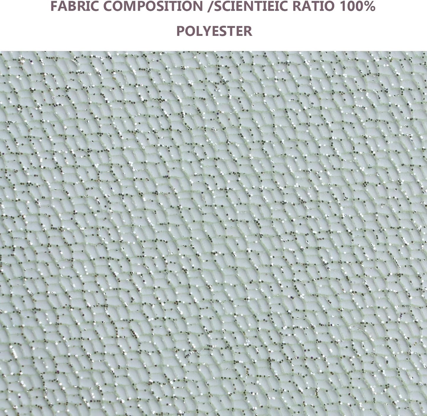 Glitter Tulle Fabric 56 Inch by 5.5 Yards Fabric Tulle Bolt for Wedding Christmas Decorations DIY White Tutu Baby Shower Table Skirt Ceiling Decor Birthday Party Craft Supplies-Mint Green