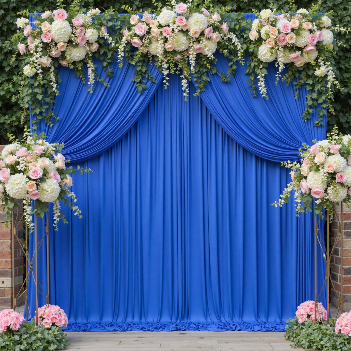 10ft x 8ft Wrinkle Free Royal Blue Backdrop Curtains for Parties, Polyester Photography Backdrop Drapes Back Drop Cloth for Baby Shower Photoshoot Engagement Wedding Birthday Photography Background