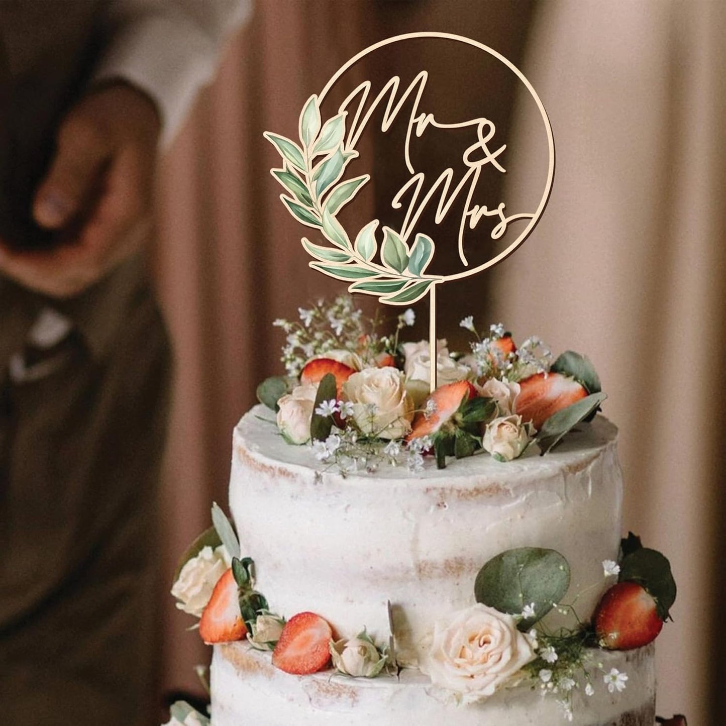 Wooden Mr and Mrs Wedding Cake Toppers, Rustic Wedding Cake Toppers Bride and Groom, Anniversary Cake Topper, Simple Cake Decoration