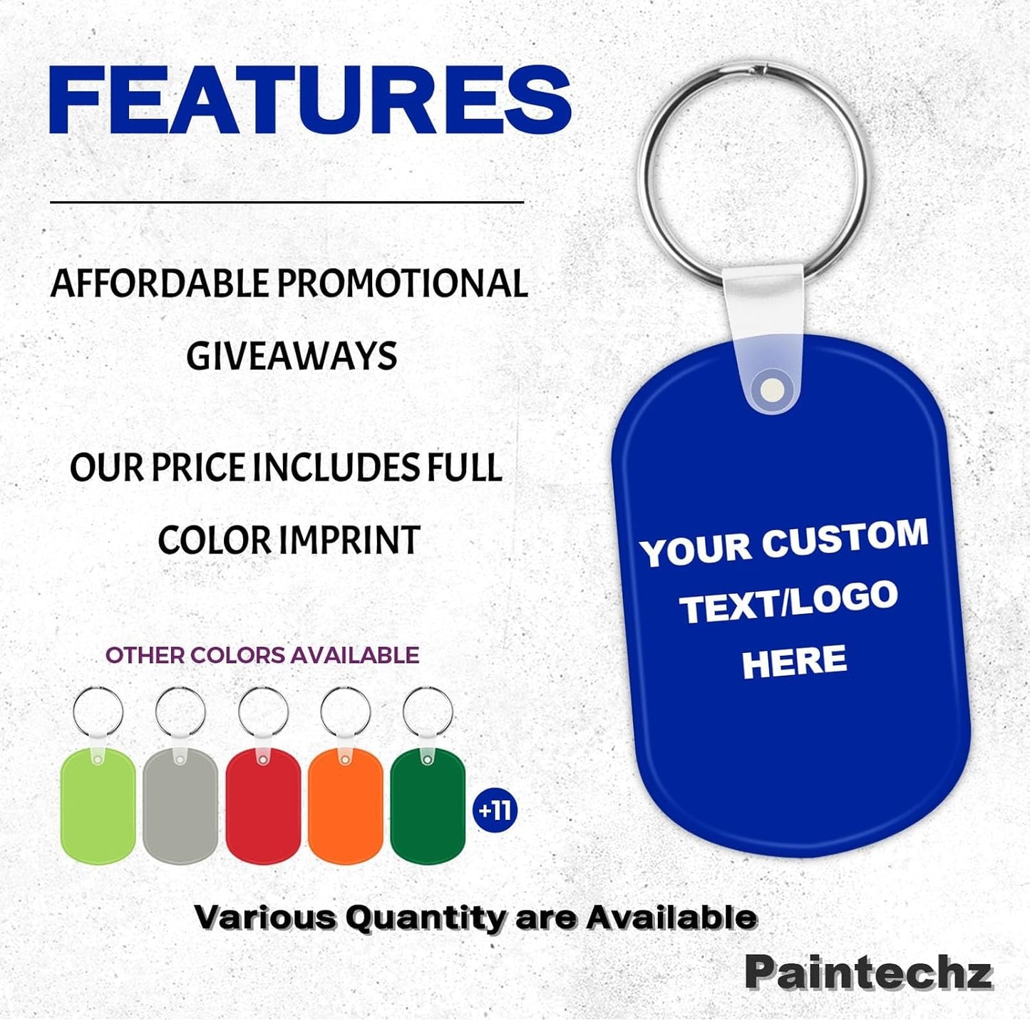 Custom Oval Soft Keychains 300 Pack, Personalized Logo, Text Bulk - Perfect for Tradeshows, Party Favors, Campaign Gifts - Customizable Key Tags