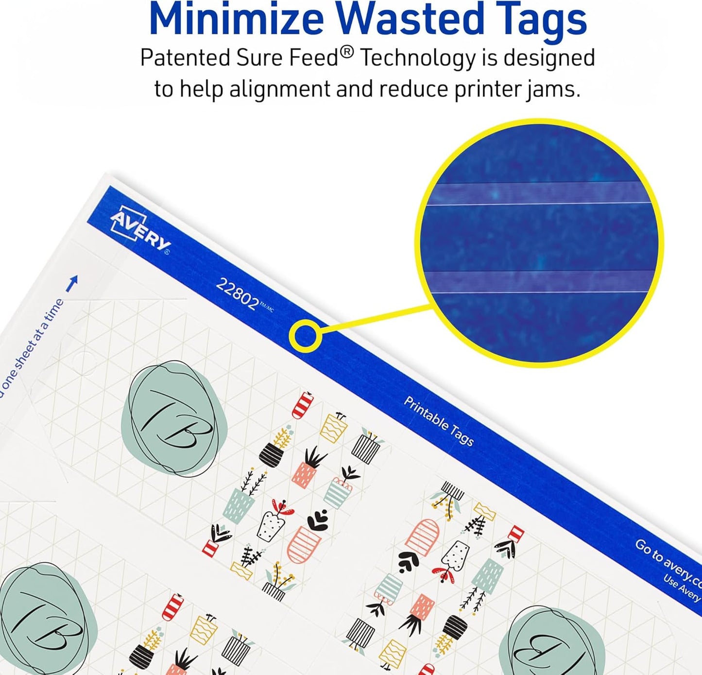 Avery Blank Printable Tags, Sure Feed Technology, 2" x 3.5", White, 96 Customizable Tags, String Included, Great for Branding, Gifts, Merchandising, and More (22802)