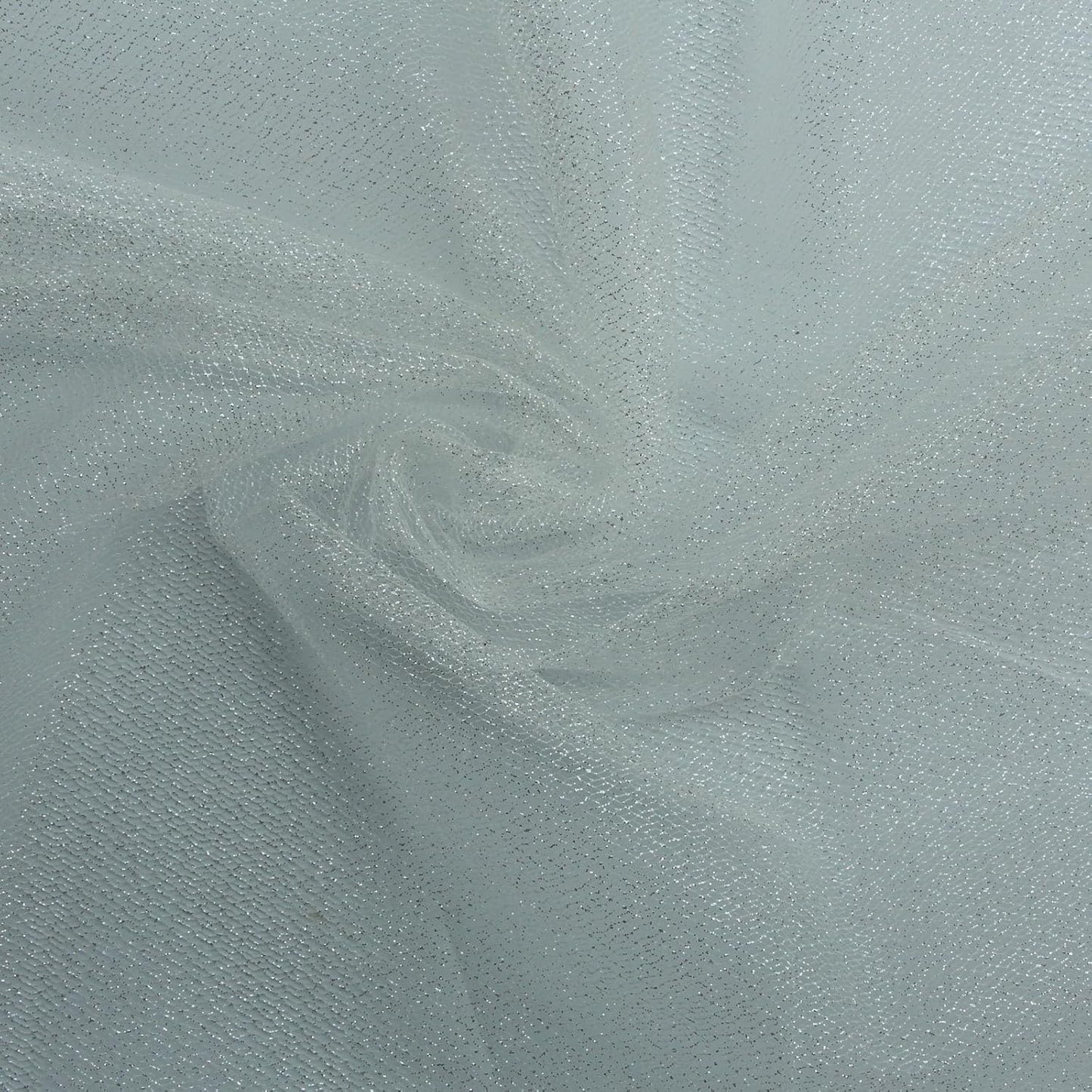Glitter Tulle Fabric 56 Inch by 5.5 Yards Fabric Tulle Bolt for Wedding Christmas Decorations DIY White Tutu Baby Shower Table Skirt Ceiling Decor Birthday Party Craft Supplies-White