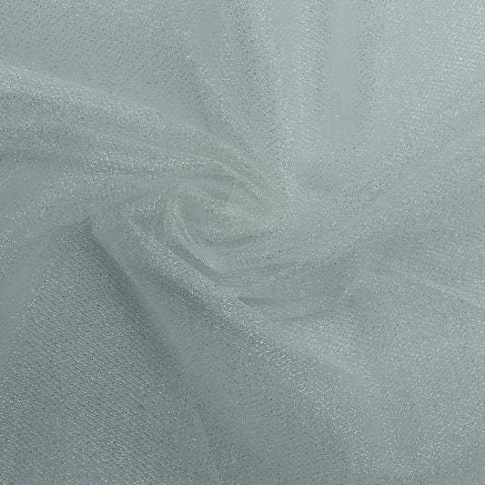 Glitter Tulle Fabric 56 Inch by 5.5 Yards Fabric Tulle Bolt for Wedding Christmas Decorations DIY White Tutu Baby Shower Table Skirt Ceiling Decor Birthday Party Craft Supplies-White