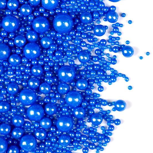 Deep Blue Pearl Sugar Sprinkles, Edible Candy Pearls, 150g/5.29oz, Blue Sprinkles for Cake Decorating, Baking Cake Decorations, Ice Cream Toppers, Cupcakes, Wedding Party Chirstmas Supplies