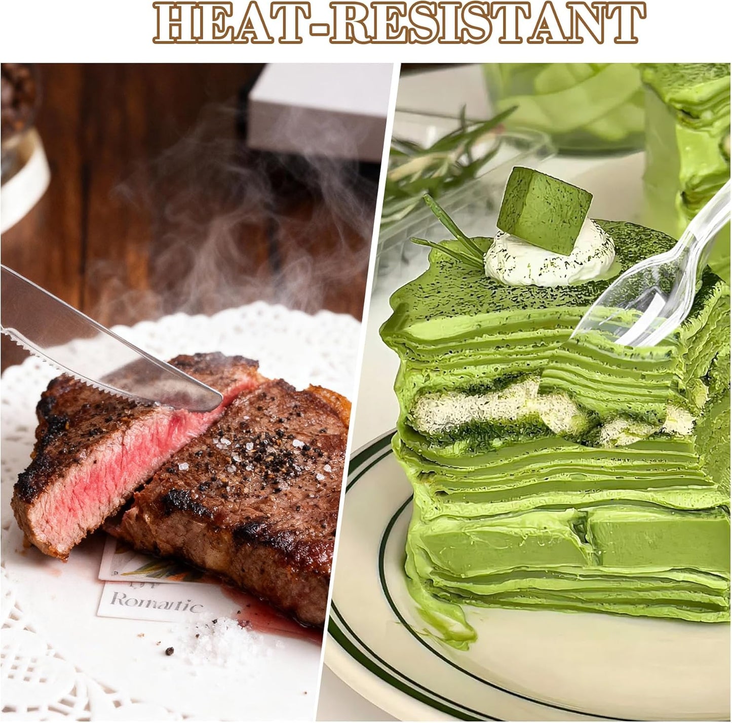 400 Count Heavy Duty Clear Plastic Silverware, 160 Forks, 160 Spoons, 80 Knives, BPA-Free and Heat Resistant, Disposable Cutlery set, Premium Clear Utencils for Party and Daily Use