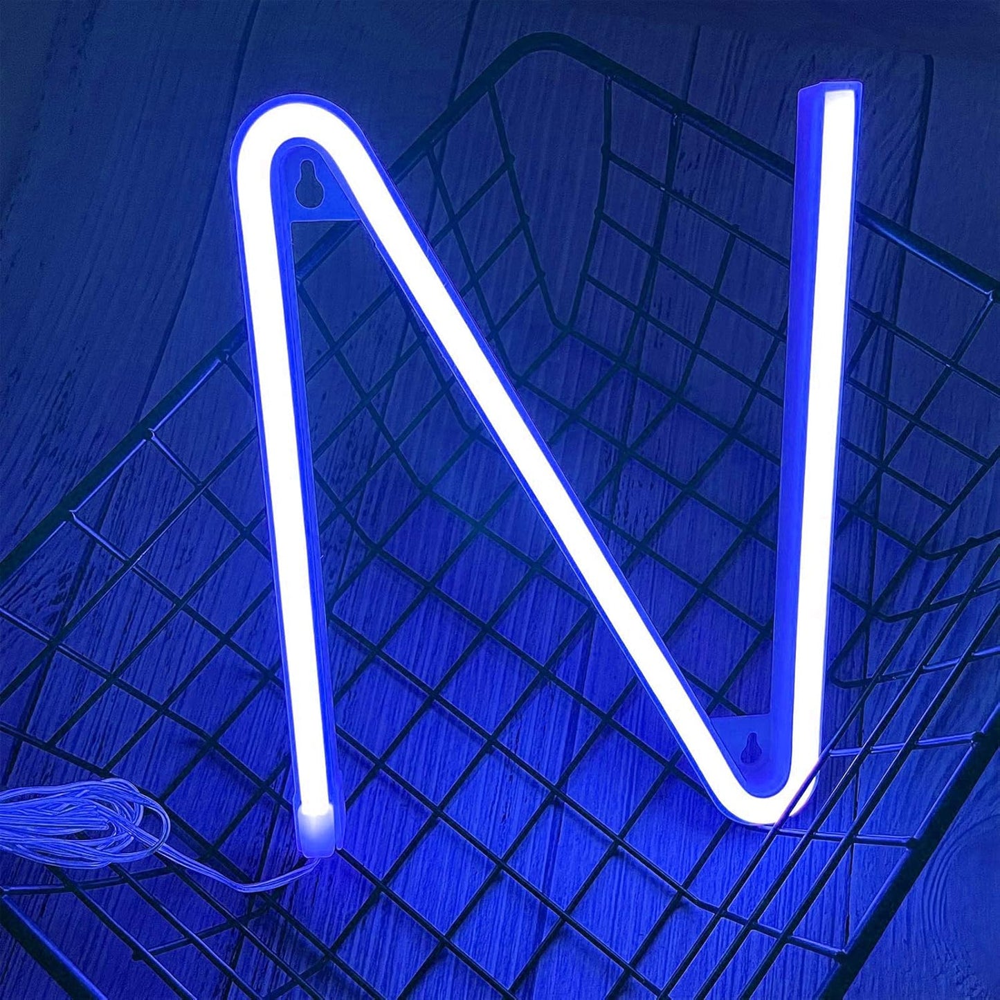 Neon Signs, ENUOLI Letters Light Neon Letters Marquee Letters with Lights Blue Light Up Signs for Wall Decor Christmas Party Bar Decorations Lights for Wedding Birthday (N)