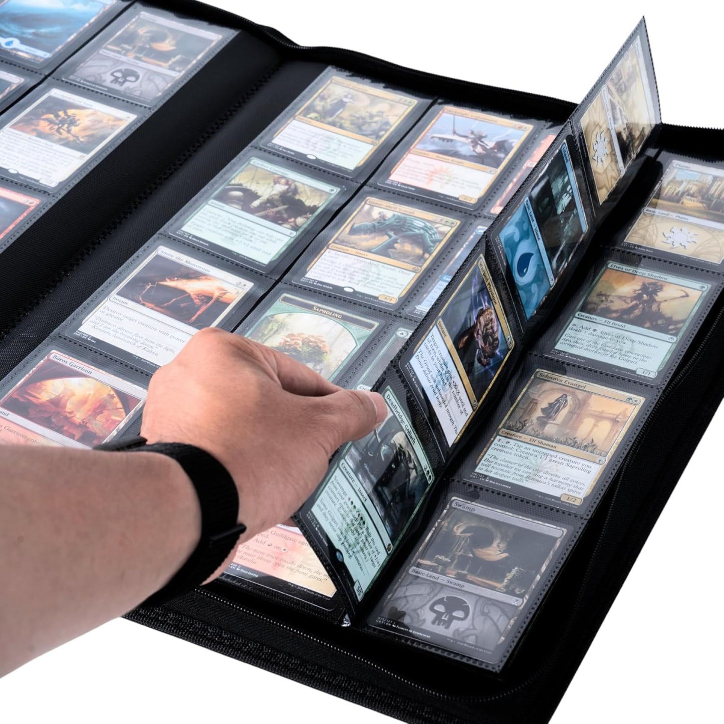 1408+ Pockets Trading Card Binder, 16-Pocket Card Ablum Compatible with MTG,Sports Cards & Other Standard Size Trading Card (Red)