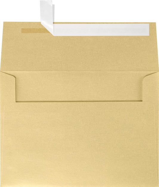 LUXPaper A7 Invitation Envelopes | Peel & Press | 5 1/4" x 7 1/4" | Blonde Metallic | 80lb. Text | 500 Qty
