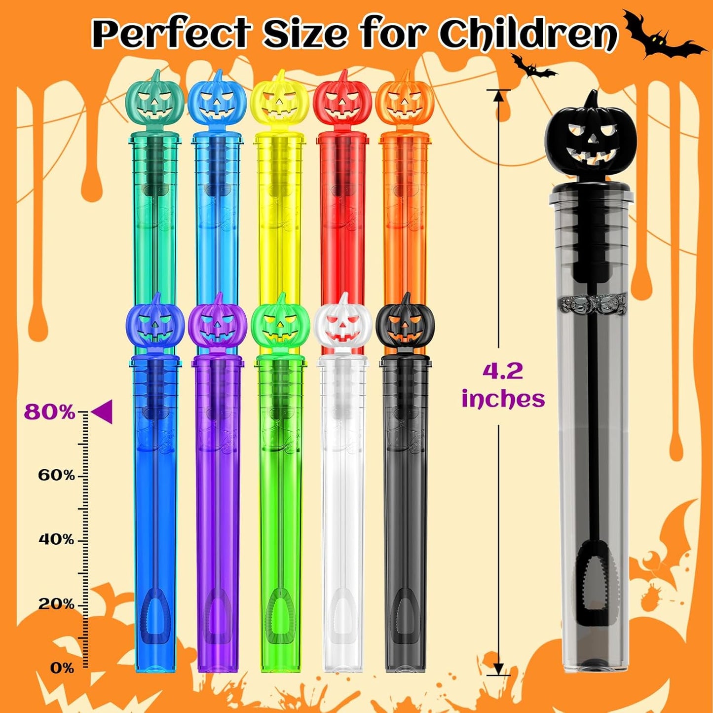 Shemira 200PCS Halloween Bubble Wands, Mini Bubbles Party Favors for Kids, Halloween Party Favors, Goodie Bag Stuffers, Classroom Prizes Gifts for Kids, Halloween Trick or Treat Toys Bulk