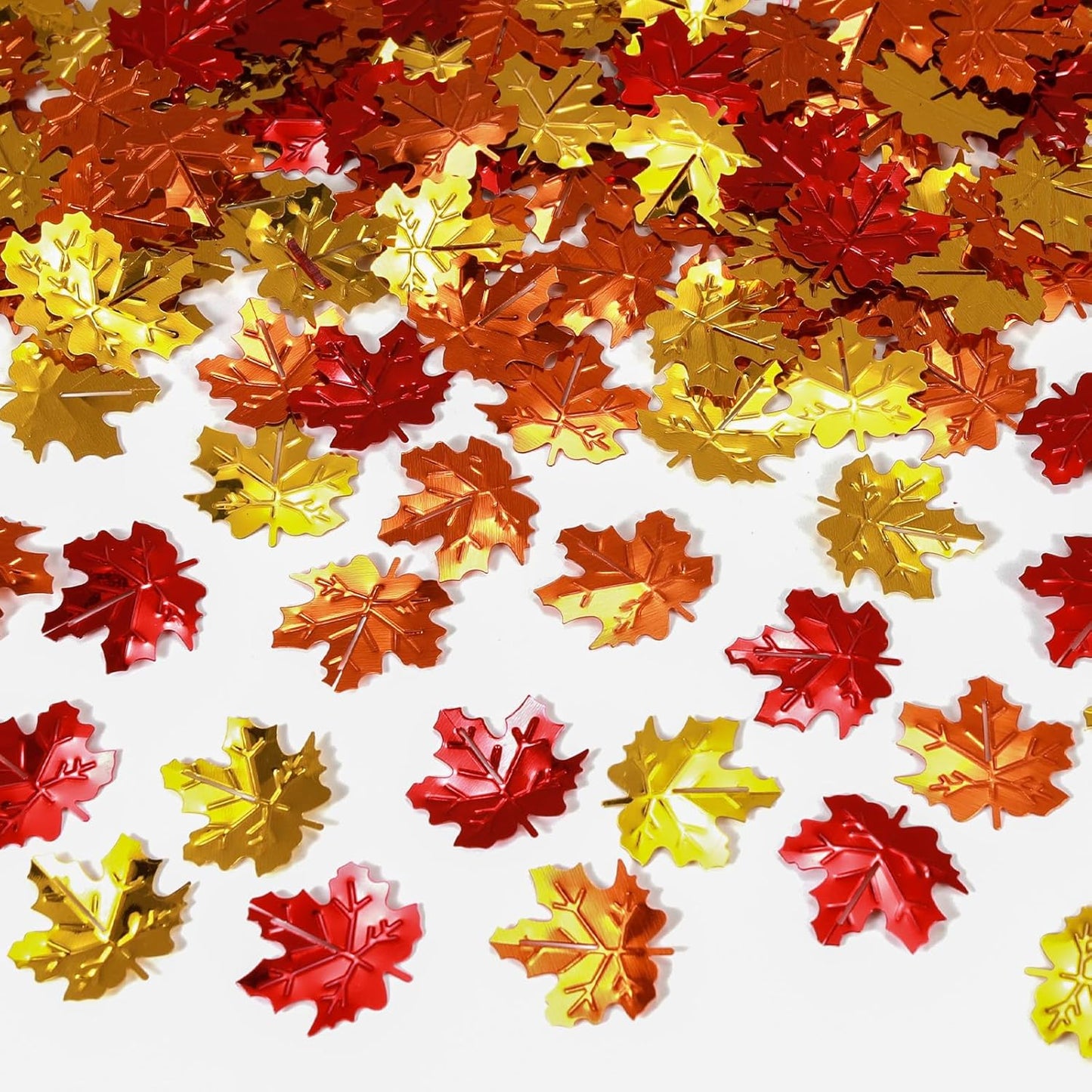 200 Pieces Fall Confetti, Thanksgiving Maple Leaves Acorn Sprinkles Foil Metallic Table Scatter Confetti for Fall Party