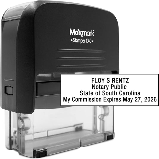 MaxMark Notary Stamp for State of South Carolina- Self Inking Stamp