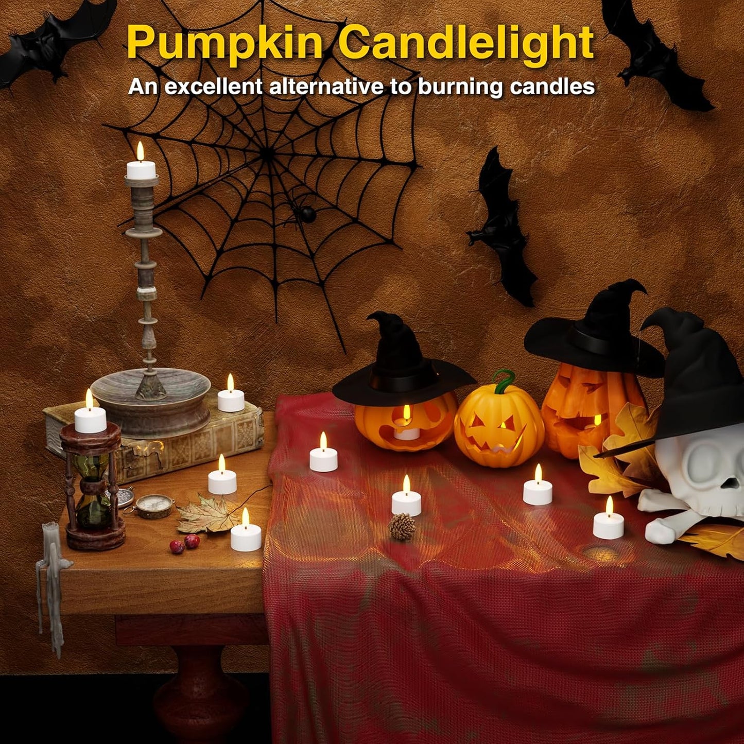 Flameless Tea Lights Candles with Charging Station, LED Tea Lights Candles with Remote Control Timer for Wedding, Christmas, Halloween,Anniversary, Home Decor, 6-Pack