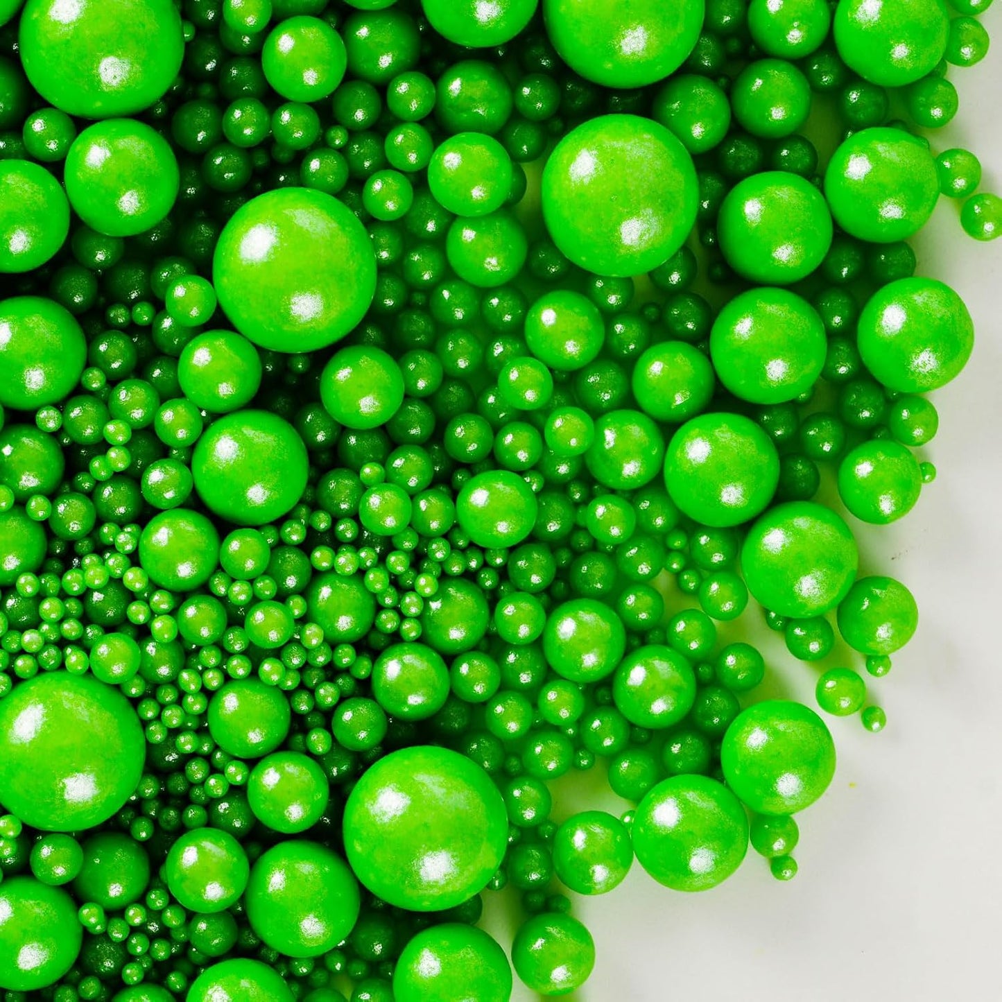 Kasvan Halloween Green Pearl Sugar Sprinkles - Edible Candy Pearls 130g/4.58 Oz, Mix Size, Baking Cake Decorations, Ice Cream Toppings and Cookie Decorating, Wedding Party Chirstmas Supplies