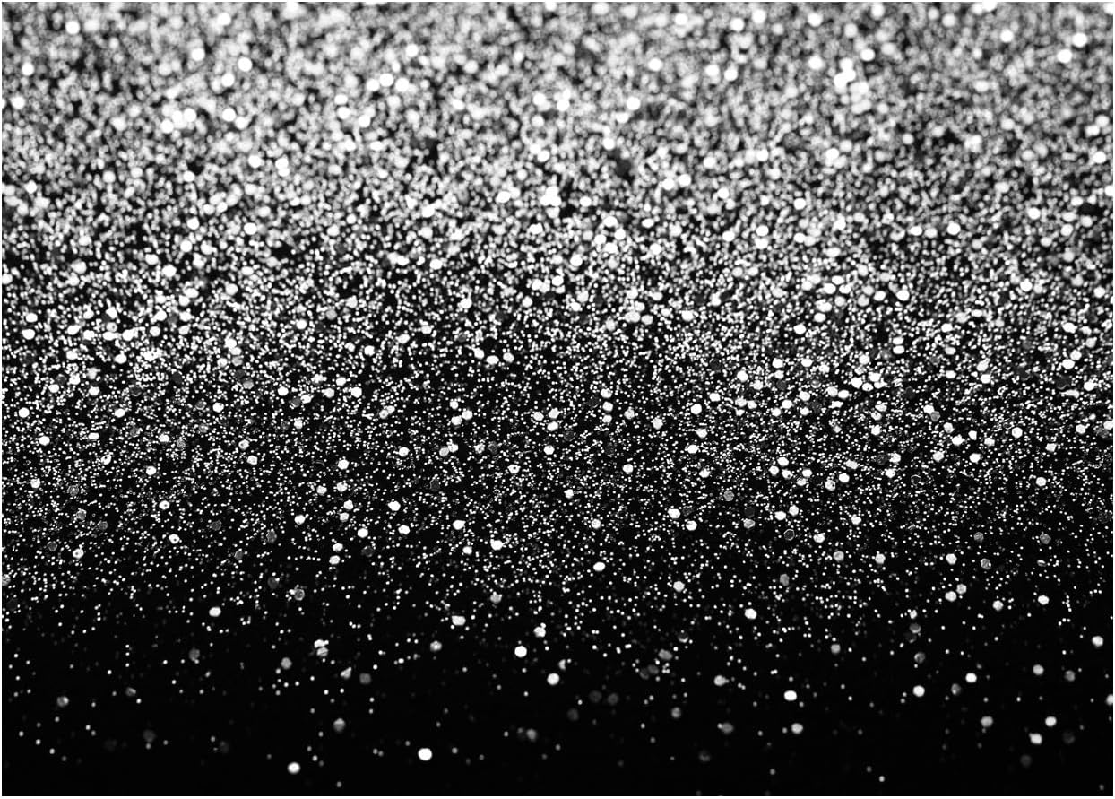 WOLADA Black and Silver Backdrop Silver Glitter Backdrop for Photography Wedding Birthday Baby Shower Party Photo Studio 8x6FT FW18