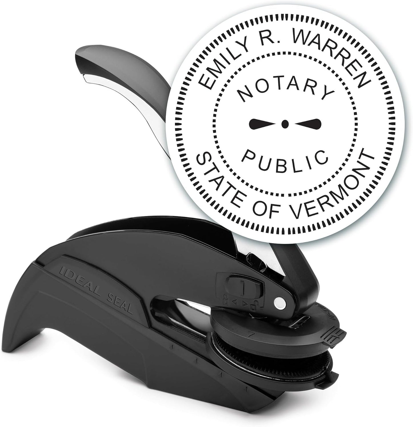MaxMark Notary Seal Round Embosser for Vermont State - Includes Gold Burst Seal Labels (50 Count)
