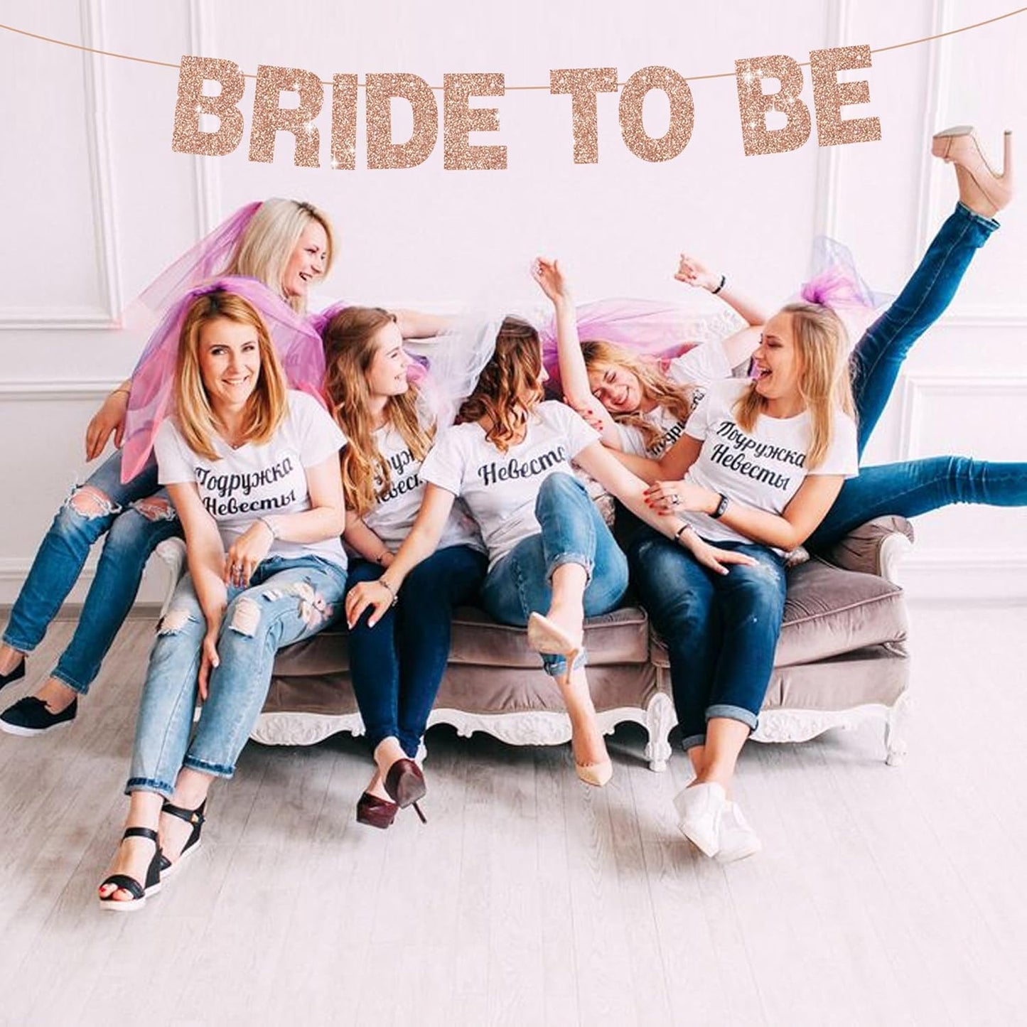 BEISHIDA 116 PCS A-Z Glitter Rose Gold DIY Letter Banner Kit Make Your Own Banner，Including 111 Letters and Numbers 3 Rope and 2 Threading Device,Customized for Birthday Graduation Wedding Party Decor