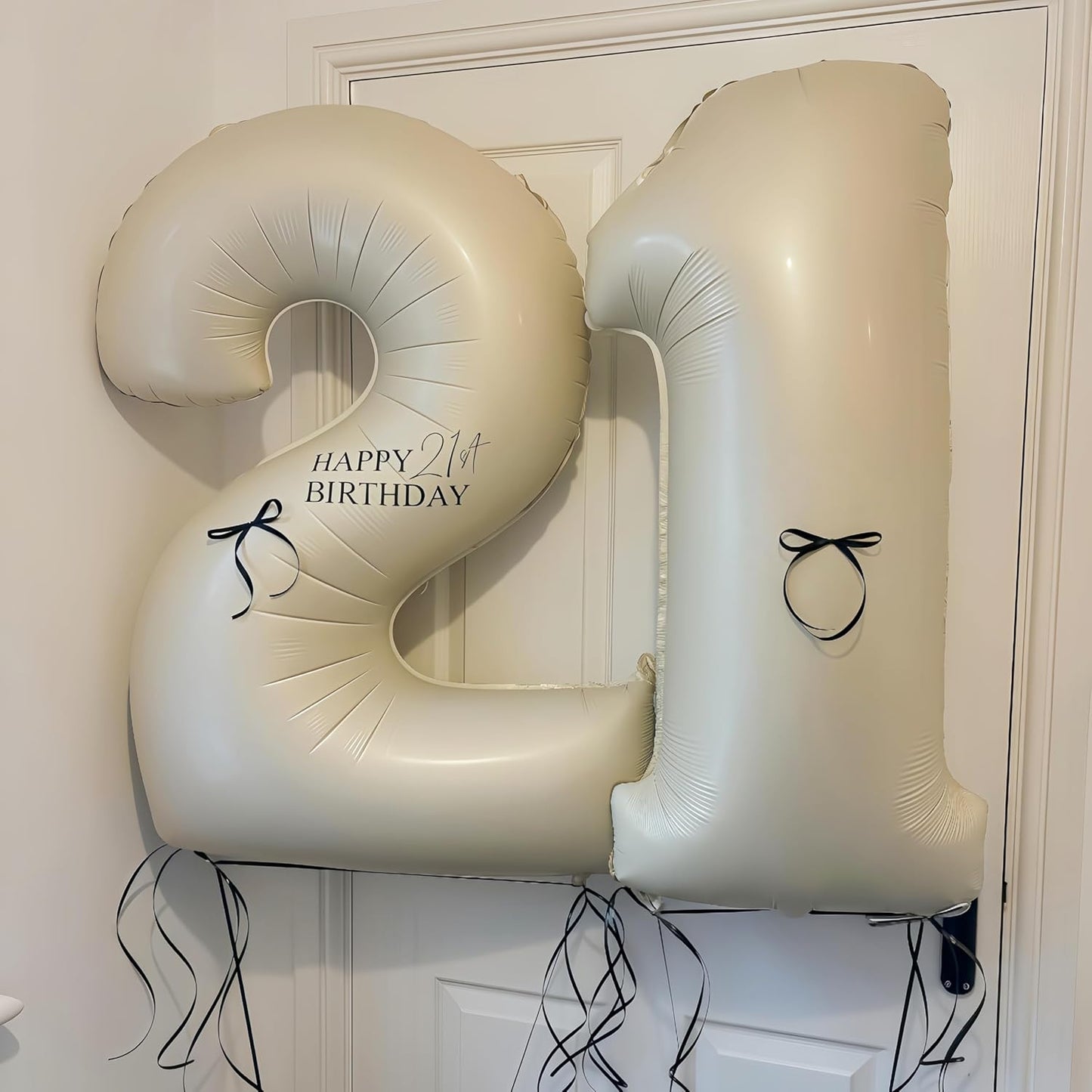 Cream 1 Balloon Number 40 Inch Cream White Number 1 Balloon Helium Mylar 1 Balloon for Birthday Party Decoration