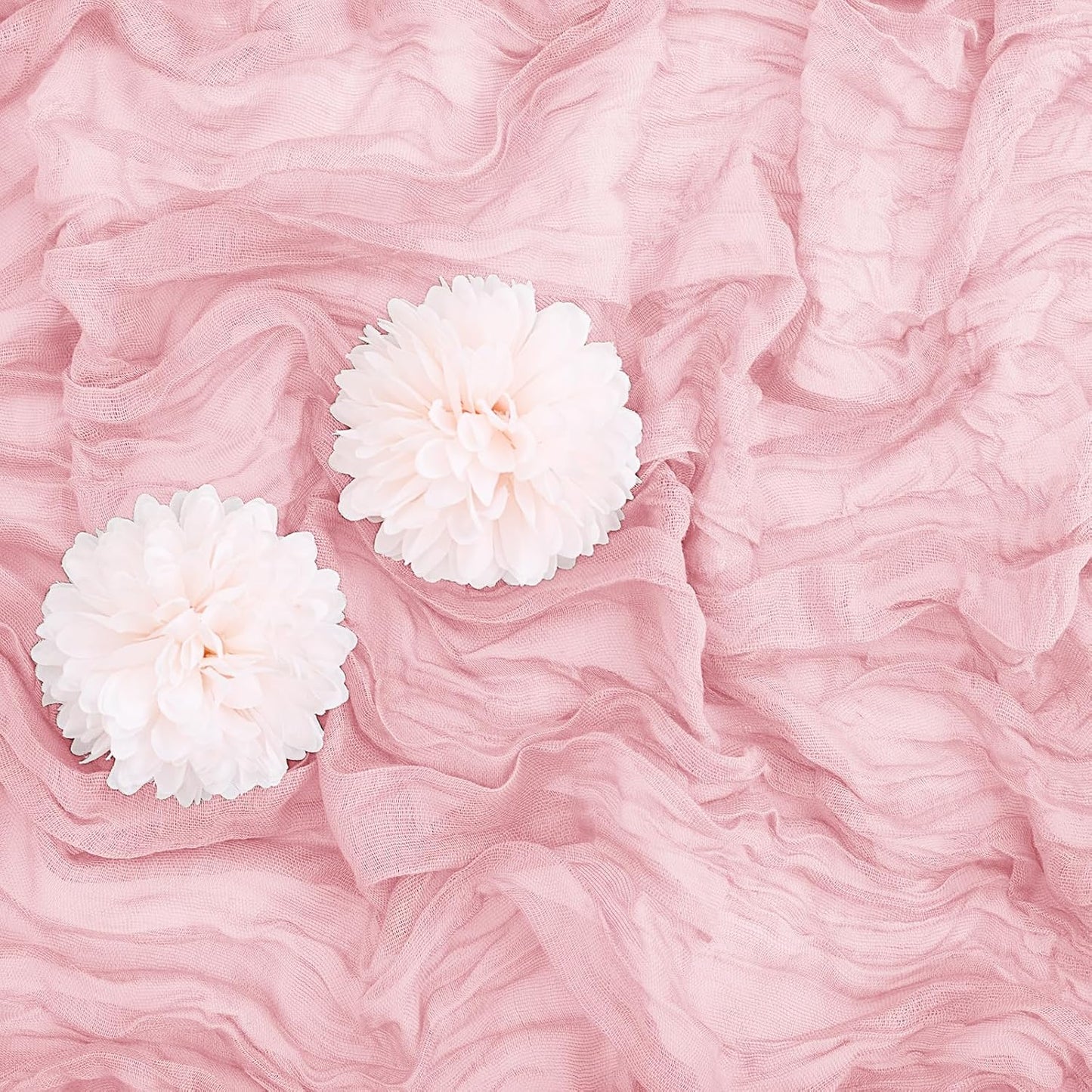 Aktor 4 Pack Pink Table Runner Boho Cheesecloth Table Runner Semi Sheer Gauze Fabric Runners for Wedding Birthday Baby Shower Party Boho Table Decoration（Pink）