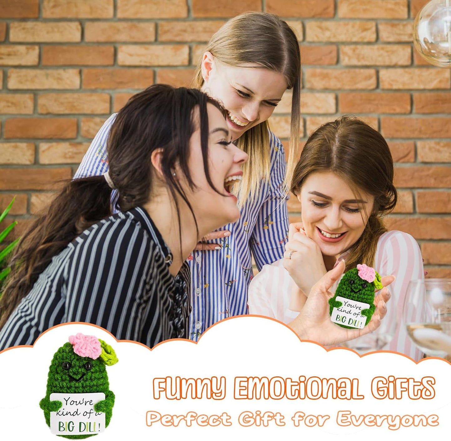 Emotional Support Crochets,Cute Melon Crochet Pattern,Handmade Crochet Melon Birthday Gift for Friend,Besties,Brother,Customized Graduation Gift,Funny Gifts,Funny Stuff