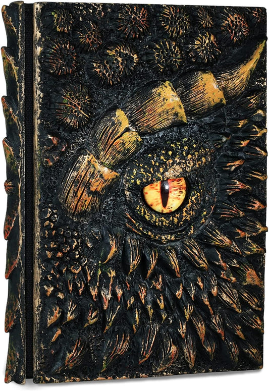 molshine A5 (7.3" x 5.1") 3D Dragon Embossed Journal,Resin Engraving Notebook,Retro Diary,100 Sheets Blank Paper,Hardcover Travel Notepad for Writing,Sketchbook,Collection,Gift,Decoration (Gold)