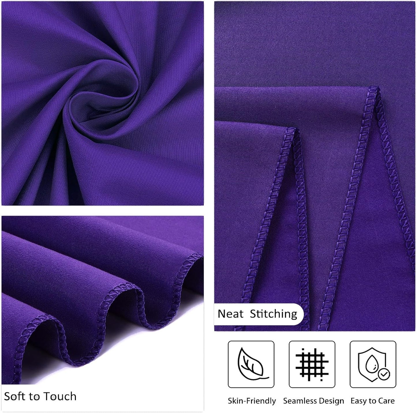 8 Pack Purple Round Tablecloth 90 Inch Stain and Wrinkle Resistant Round Purple Table Cloth Reusable and Washable Polyester Fabric Table Covers for Buffet Wedding Party and Banquet