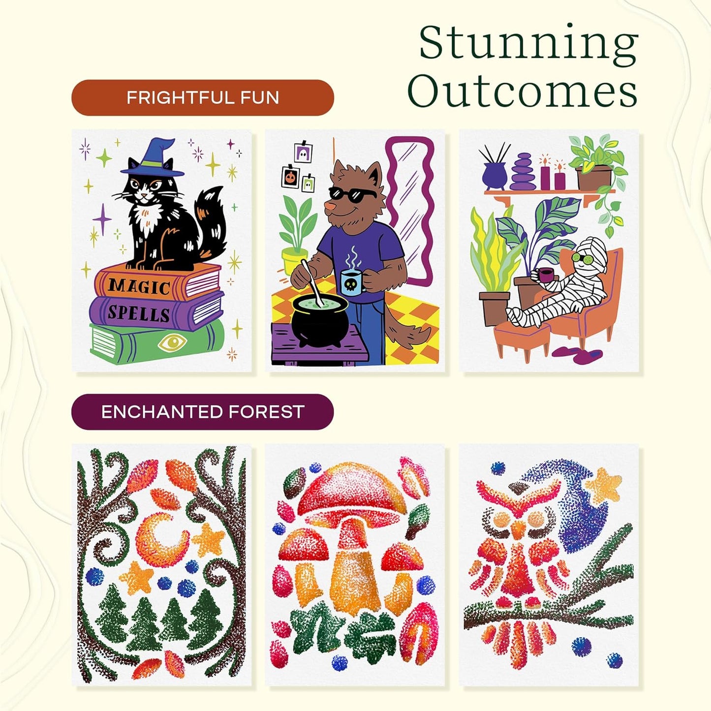 Lifelines FlowArt Activity Pad, 2-Pack Fall Set + Bonus Pad - Guided Art Meditations with Markers - Illuminate & Create and Pogo-Dot - Coloring Books for Teens, Adults & Seniors