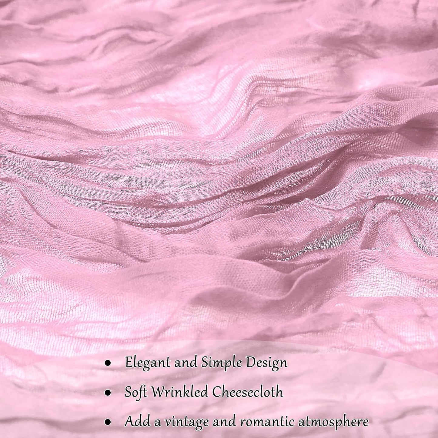 6-Pack Pink Cheesecloth Table Runners – 10FT (35x120 Inch) Boho Rustic Gauze Fabric Cheese Cloth Table Runner for Weddings, Baby Showers, Bridal Shower, Farmhouse & Birthday Party Decor