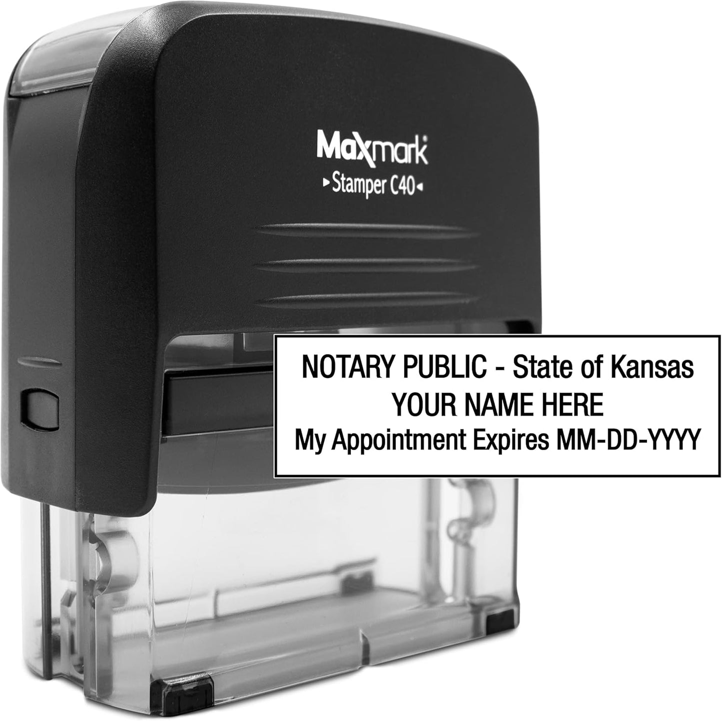 MaxMark Notary Stamp for State of Kansas- Self Inking Stamp