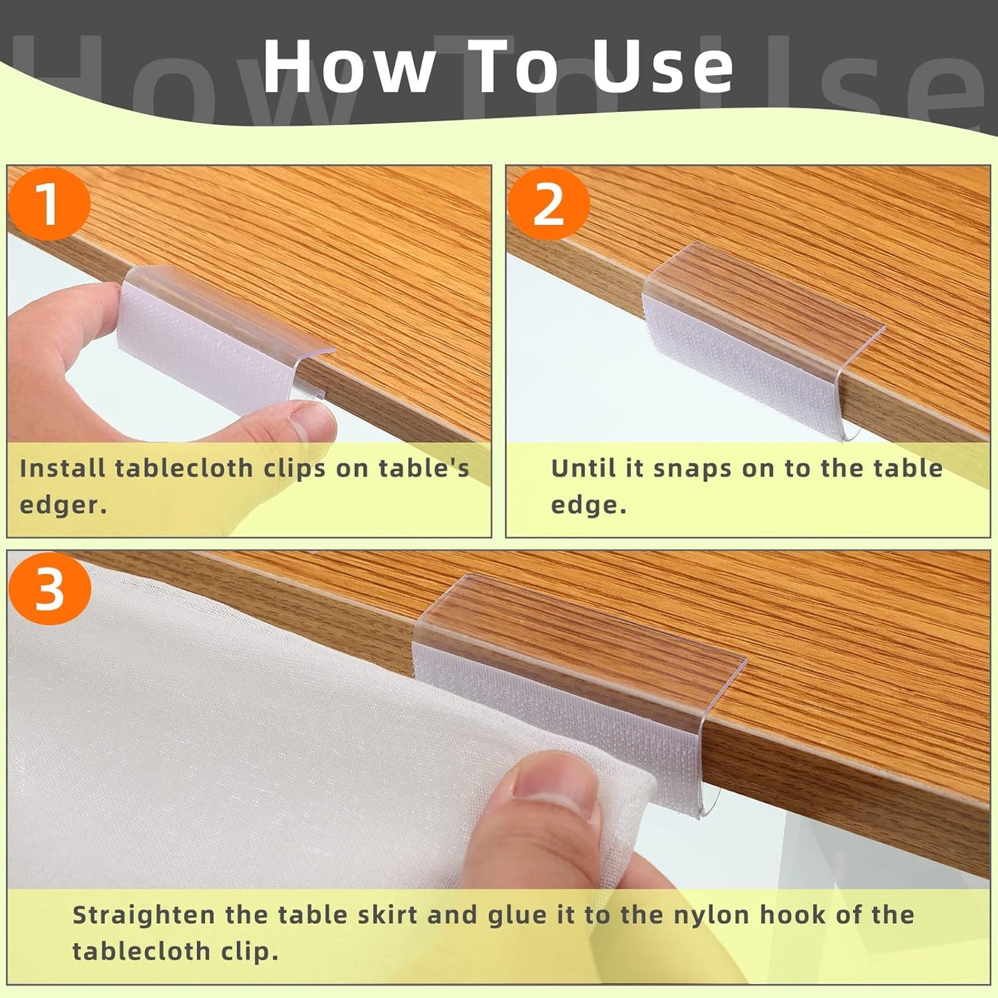 36 Pieces Table Skirting Clips Clear Tablecloth Clips for Indoor Outdoor Events Wedding Meeting Party Picnic Banquet