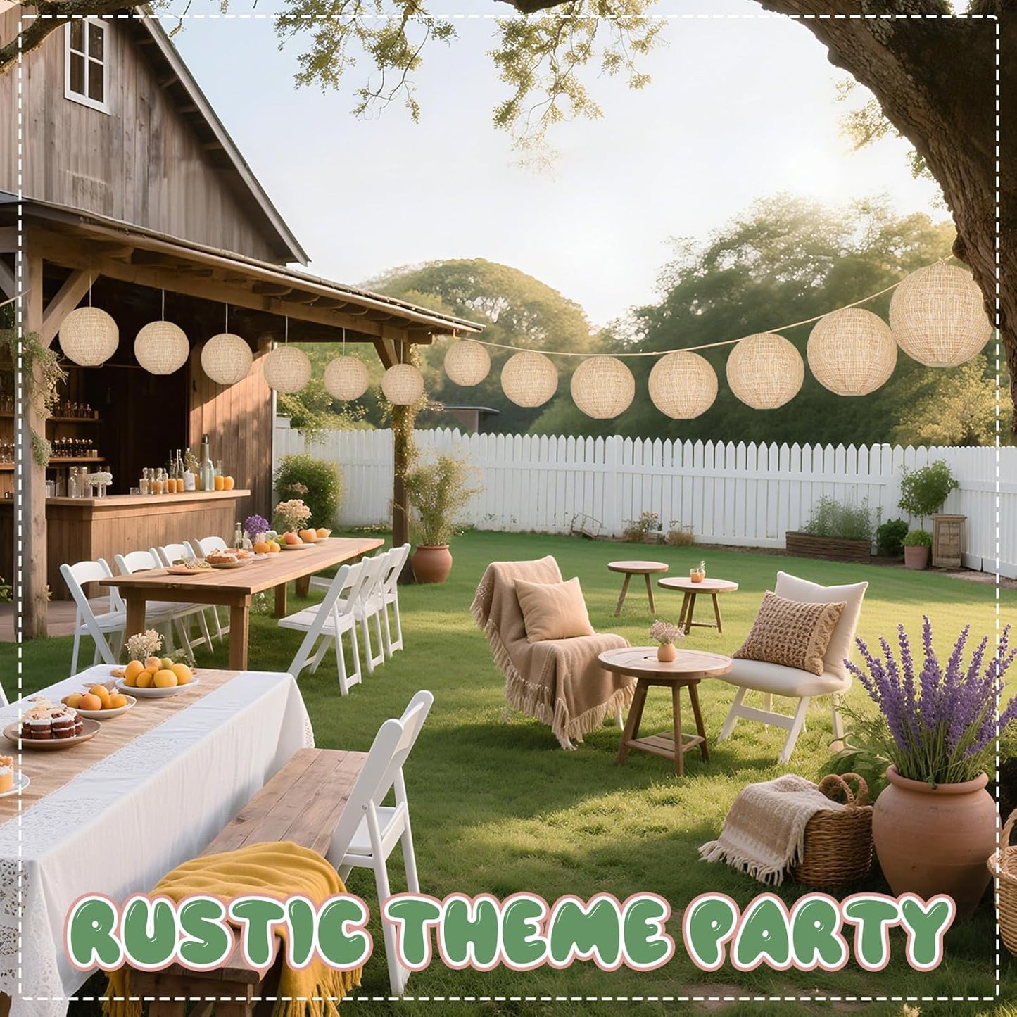 10Pcs 10" Boho Fall Party Decorations, Hanging Round Print Burlap Paper Lanterns for Office Classroom Ceiling Home Patio Neutral Baby Bridal Shower Wedding Rustic Thanksgiving Decor (10inch)