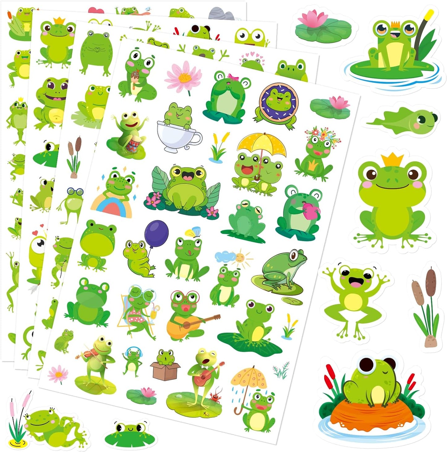 Frog Stickers Summer Spring Happy Honey Frog Decal Sticker 760 Counts Party Cute Gifts Goodie Bags Decor School Reward Birthday Party Favors Water Bottle Sticker Laptop Invitation Decor