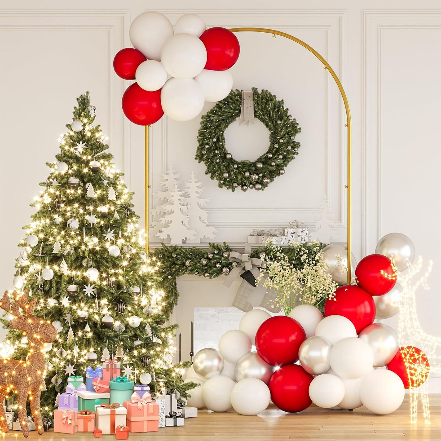 Snughome 7.2FT Arch Backdrop Stand, Gold Metal Arch Stand, Wedding Arch Frame Ideal for Balloons Flowers for Party, Wedding, Baby Shower, Holiday Decoration