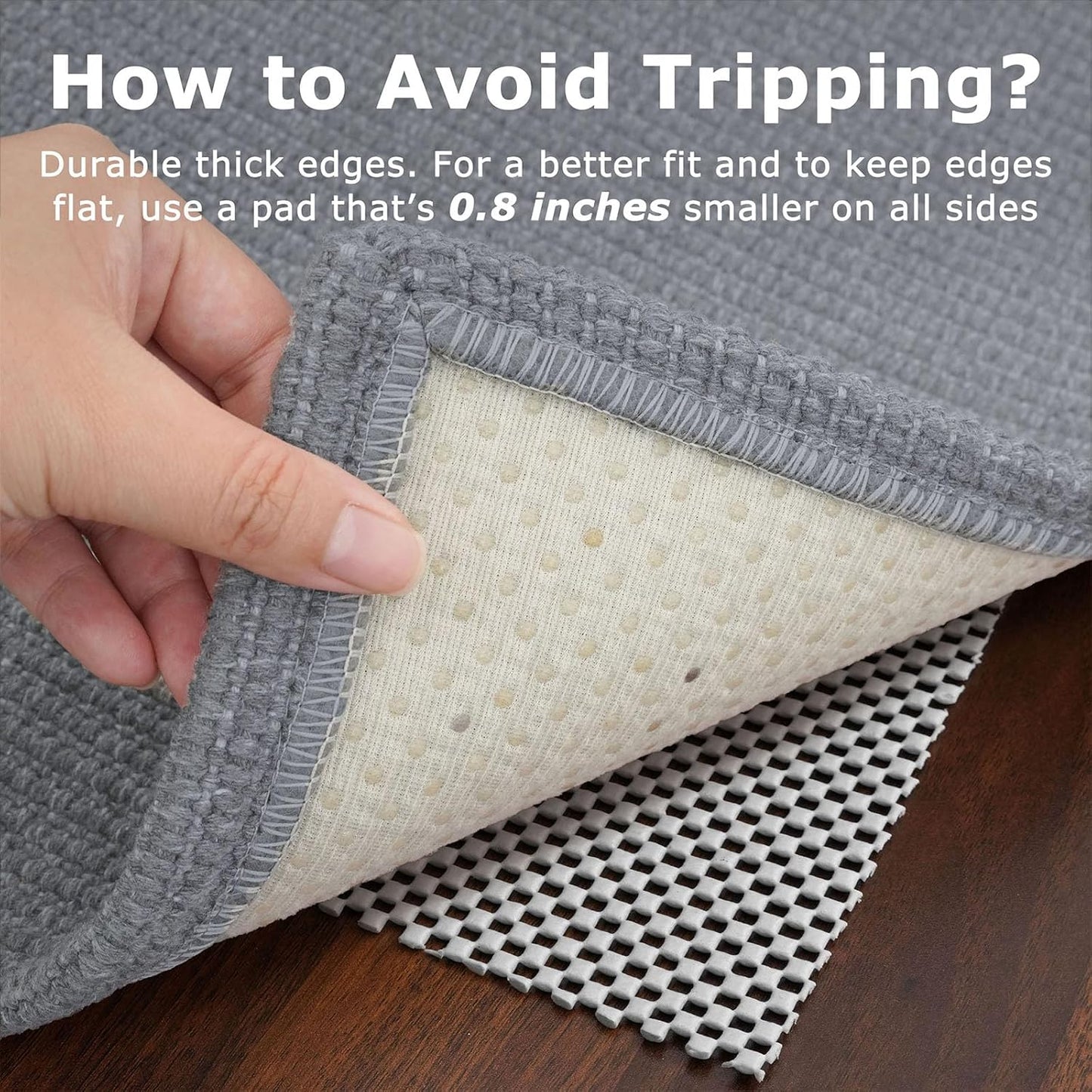 KOZYFLY Washable Runner Rug 3x12 ft Hallway Kitchen Runner Rugs with Rubber Backing Bobo Non Slip Entryway Runner Indoor, Long Carpet Runners for Hall Kitchen Entryway, Grey