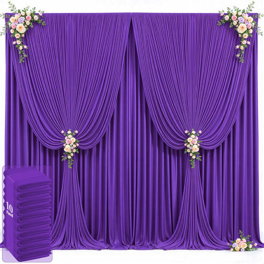 50ft x 12ft Purple Backdrop Curtains Wrinkle Free Backdrop Curtain for Wedding Parties Purple Fabric Backdrops Drapes Back Drop Cloth Bridal Shower Stage Curtains Wedding Decorations for Reception