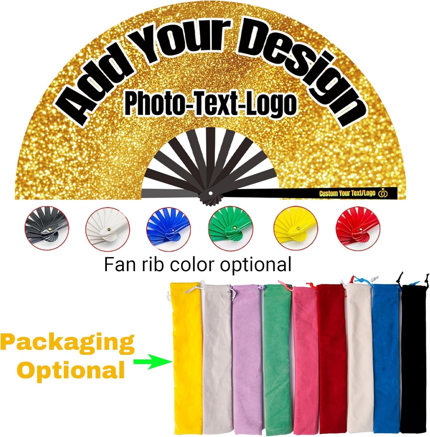 Custom Fans with Your Photo/Text - Personalized Folding Hand Fan for Line Dancing, Weddings, Parties | Decorative Gift for Women, Church Events & Dance Performances (10, 13 Inch)