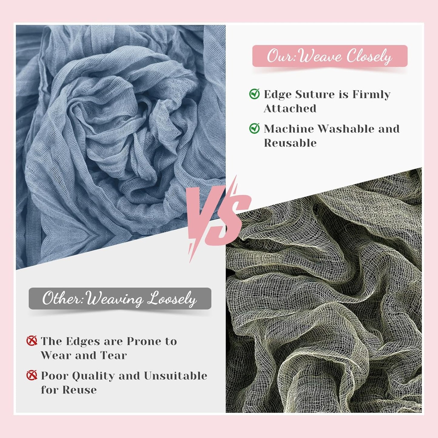 Blue Table Runner, 10Ft 120in Cheesecloth Table Runner, Gauze Rustic Cheese Cloth Table Runners for Wedding, Party, Baby & Bridal Shower, Boho Table Runners for Christmas Thanksgiving Halloween Easter