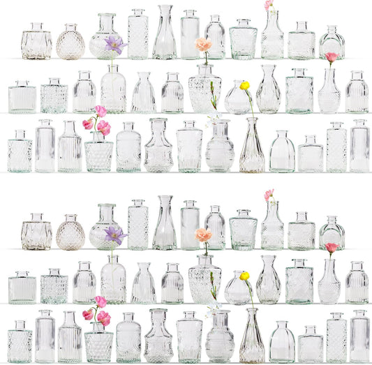 72 Pcs Bud Vase Set, Vases for Centerpieces, Cute Glass Bud Vases in Bulk, Small Vases for Flowers, Clear Vase Set for Wedding Decorations, Home Table Flower Décor