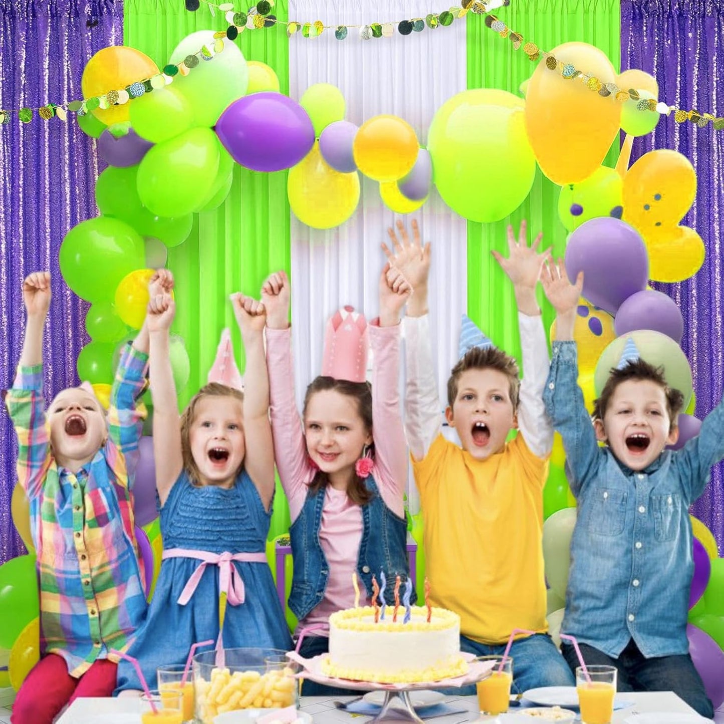 10 x 7 Feet Light Green Backdrop Curtain for Partie, Background Curtains for Photoshoot, Birthday, Wedding, Halloween, Thanksgiving, Christmas Day, New Year Party Decorations 5Ft x 7Ft, 2 Panels