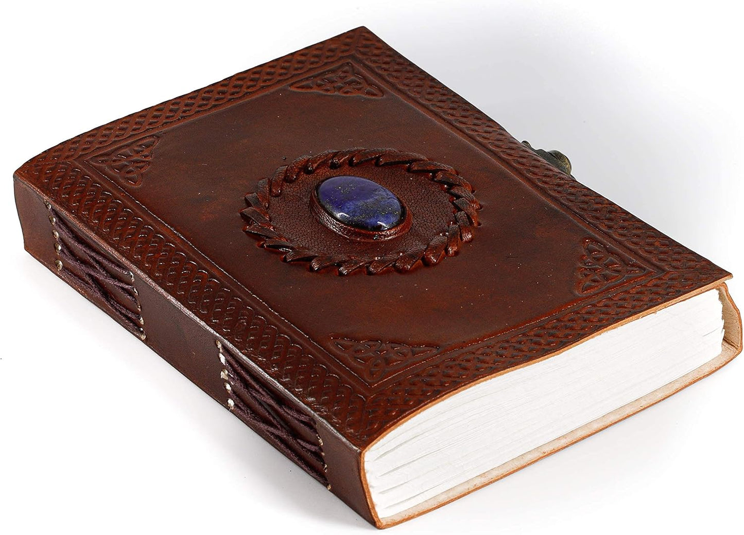 Vintage Leather Journal Handmade Buffalo Non-Refillable Deckle Edge Paper – Leather Bound Journal for Women Men Vintage C-Lock Closure Ideal for Writing & Travel for Artists