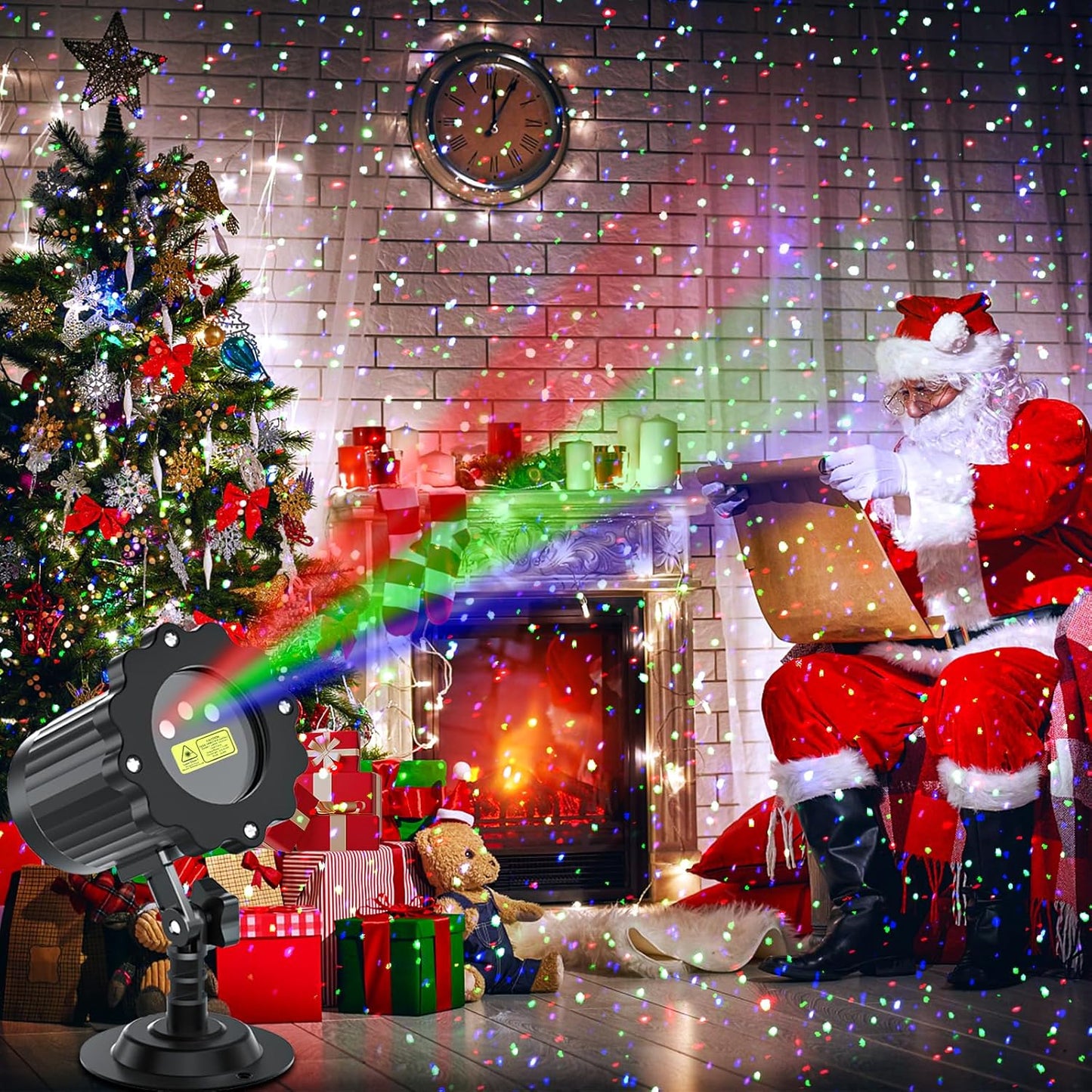 Christmas Projector Lights Outdoor, Garden Light Projector with Timer, Firefly Lights, IP65 Waterproof, Holiday Decoration for Halloween, Christmas, Home, Party, Garden Decor