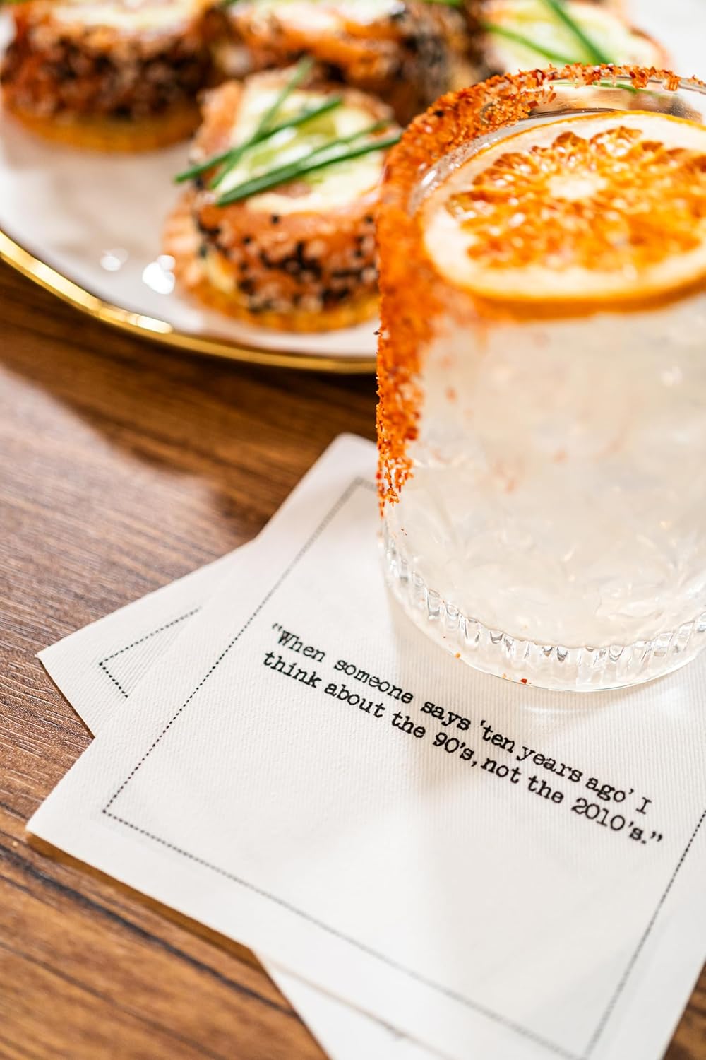 Five Star Napkins 30th Birthday Quotes White Cotton Cocktail Napkins, Beverage Napkins, Bar Napkins, Cloth Napkins, Party Napkins, Events, Holidays, Weddings, Birthdays, Disposable, 4.5" x 4.5"- (50x)