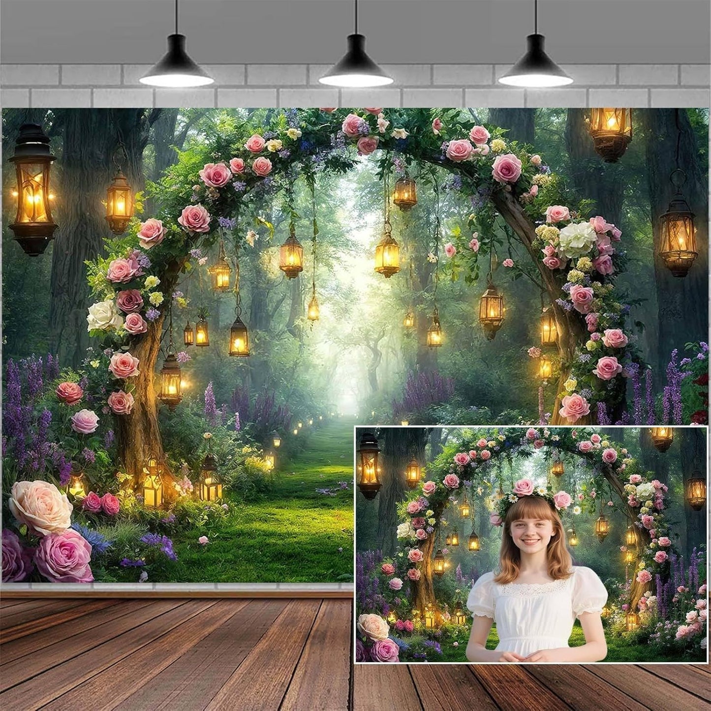 12x10ft Purple Flower Wedding Photography Backdrop Lavender Floral Wedding Bridal Photography Backdrop Anniversary Birthday Baby Shower Girl Party Banner Photo Booth Props Background Wall Decor